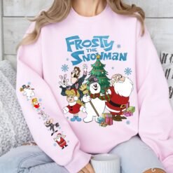 Vintage Frosty The Snowman Christmas Shirt & Sleeve Print Sweatshirt, Retro Holiday Sweater, Frosty and Friends Graphic Tee - Image 5