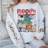 Vintage Rudolph The Red-Nosed Reindeer Sleeve Print Christmas Sweatshirt