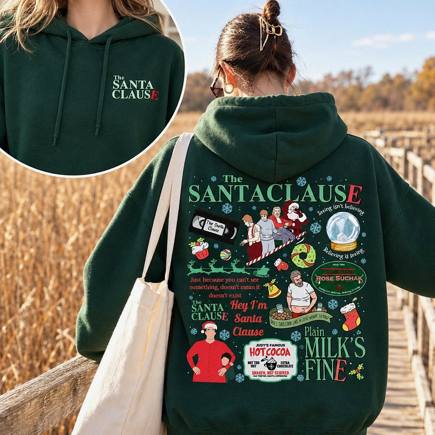 Retro Christmas Santa Graphic T-Shirt, Hoodie & Sweatshirt