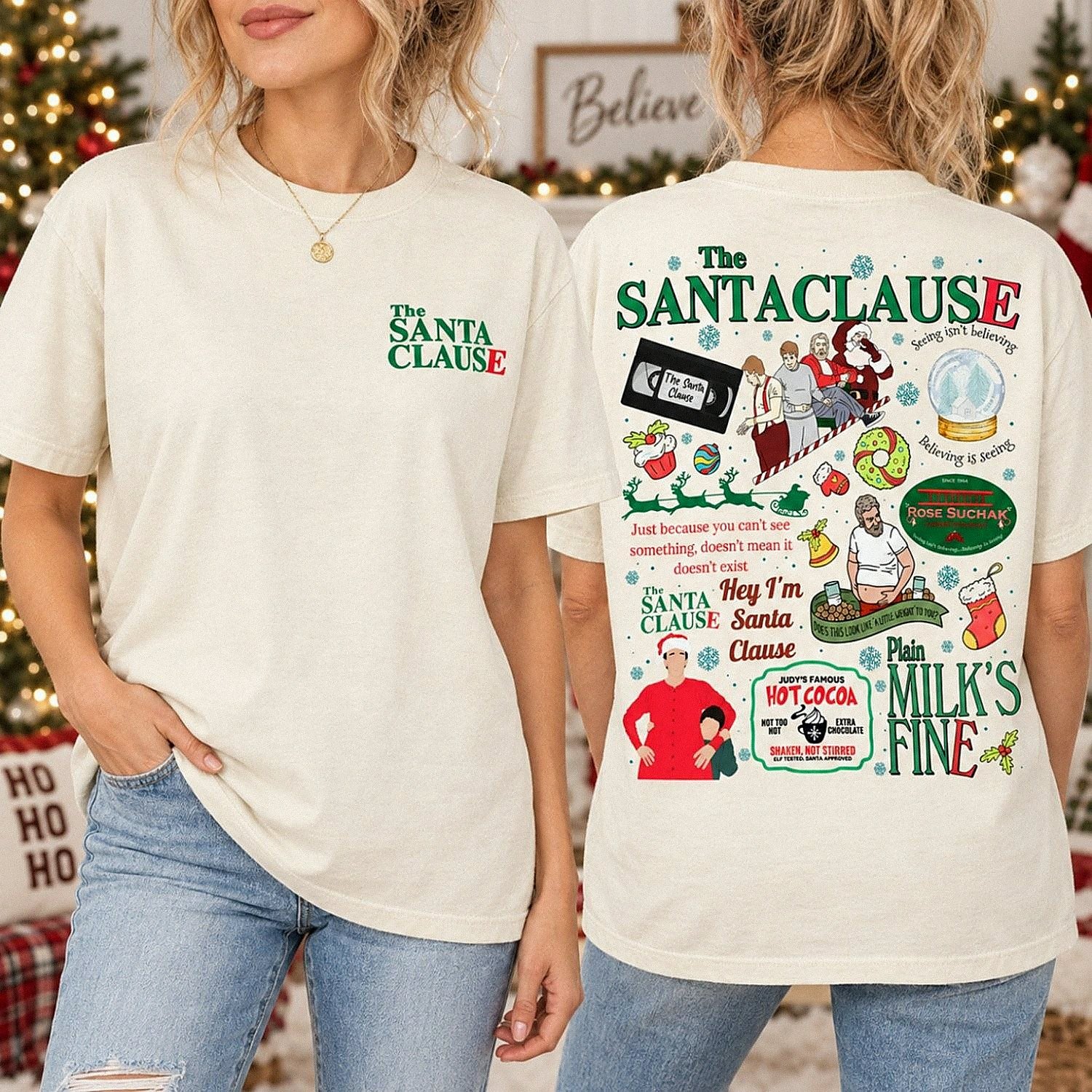 Retro Christmas Santa Graphic T-Shirt, Hoodie & Sweatshirt
